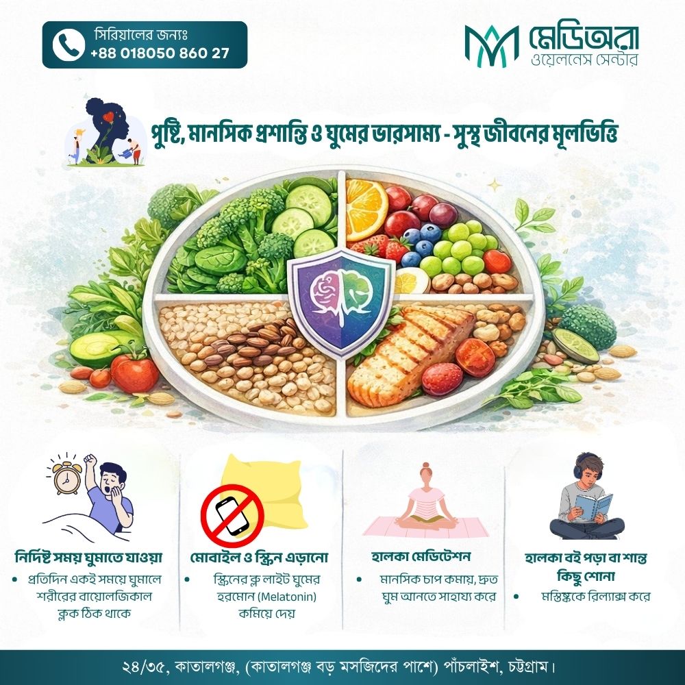 পুষ্টি, মানসিক স্বাস্থ্য ও ঘুম — সামগ্রিক সুস্থতার মূল উপাদান